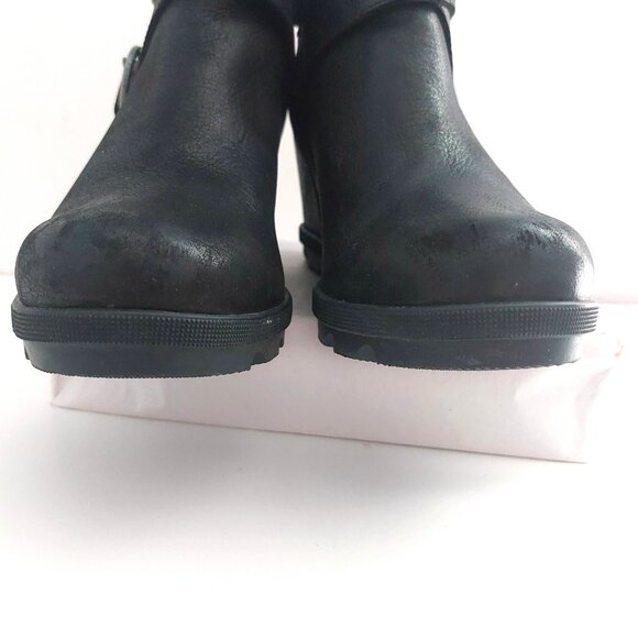 Sorel Black Waterproof Leather Boots 8.5 Joan of Arctic Wedge II Edgy Streetwear - Picture 8 of 15